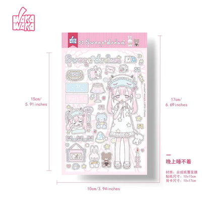 1Pc Scrapbook Material Sticker Decorative Stationery Sticker DIY Arts Crafts Album Deco Sticker Journal Planner Card Sticker