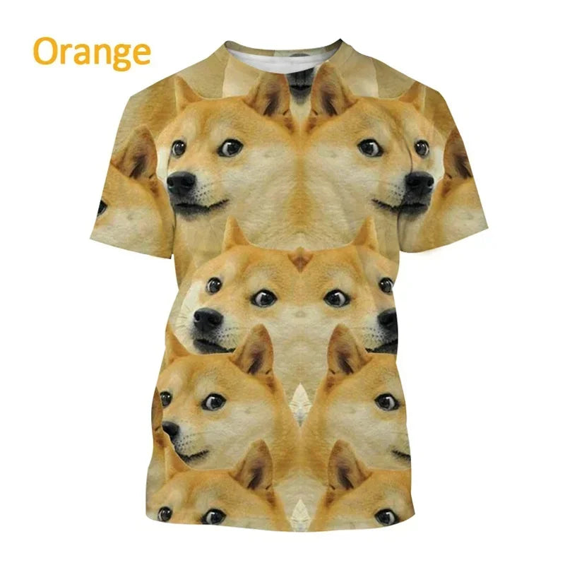 the GALAXY SPACE DOGS - Astronaut Dog Dogecoin Graphic T-Shirt for Men, Clothing Fashion Meme Cheems Fan T-Shirt, Casual 3D Shiba Inu Printing Tee Tops