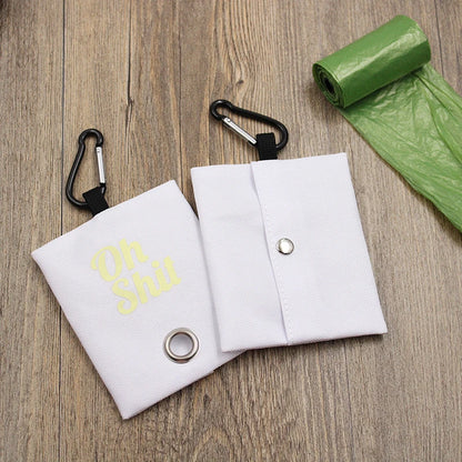 the FUNNY POOP BAG - Pet Supplies, Canvas Garbage Bags Poop Bag Dispenser, Portable Dog Poop Waste Bag Holder, Outdoor Puppy/Cat Pick Up Organizer