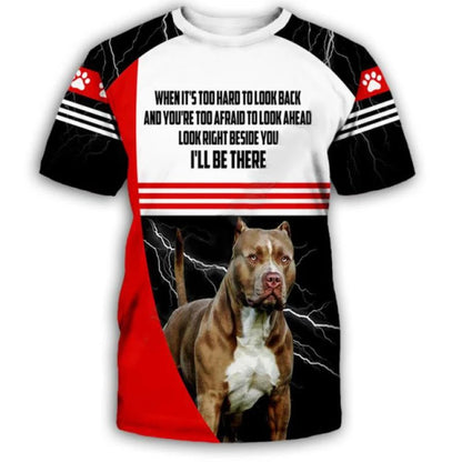 the ALPHA PITBULL - 3D Print Pet Dog Graphic T-Shirt For Men Clothing Summer Tops Short Sleeve Trendy Fashion Casual Oversized Unisex Tees Shirt