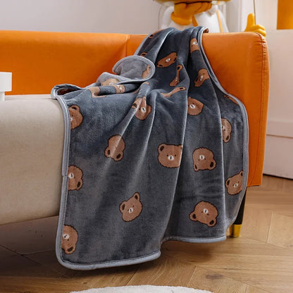Pet Blanket Soft Flannel Dog Blanket Warm Comfortable Pet Bed Sheet Mat Cartoon Cute Cat Dog Sleeping Blanket Pet Supplies