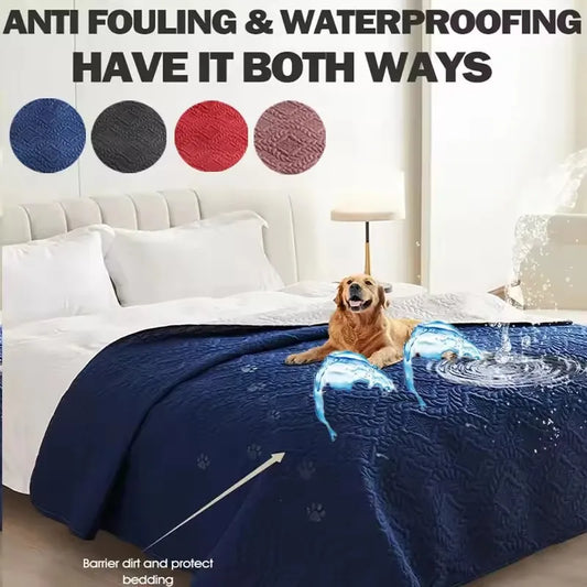 Dirt-Proof Bedspread Waterproof Dog Bed Cover Pet Blanket for Furniture Bed Protector Couch Cover for Dogs Cats Non-Slip Backing