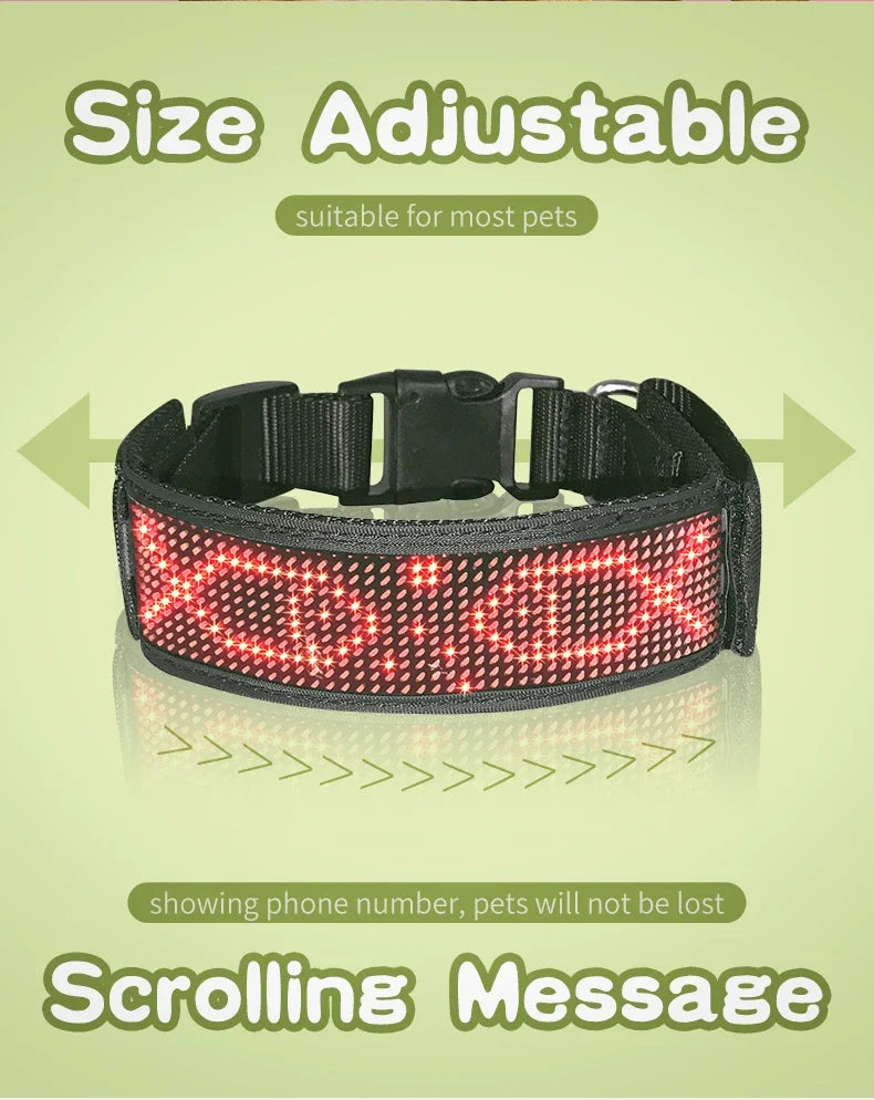 the NIGHTSYNC LED SAFETY COLLAR - LED Pet Collar, App Bluetooth Adjustable Luminous Waterproof Light Up Safety Dog Accessories Collar, Programmable USB Rechargeable