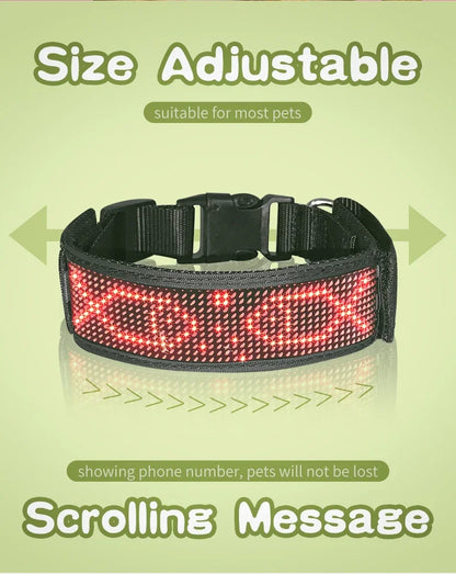 the NIGHTSYNC LED SAFETY COLLAR - LED Pet Collar, App Bluetooth Adjustable Luminous Waterproof Light Up Safety Dog Accessories Collar, Programmable USB Rechargeable