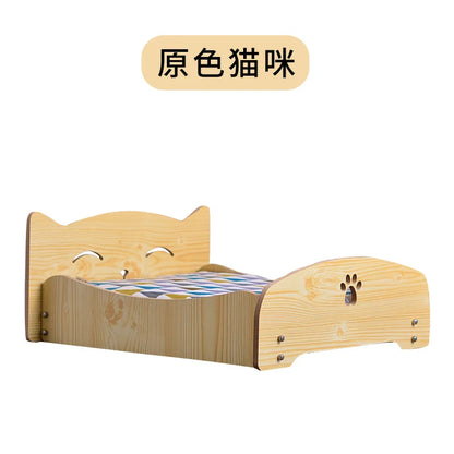 Removable Washable Four-season Universal Princess Nest Pet Dog Wooden Bed with Cushion Nest Teddy Medium and Small Dog Cat Bed