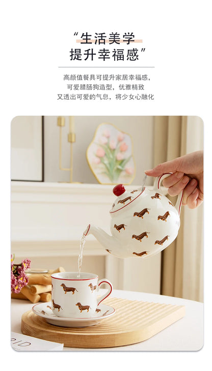 London Pottery 220ML Animal mug dish ceramics coffee cup Unusual tea Pair pottery tea cup set porcelain Cups for girlfriend gift