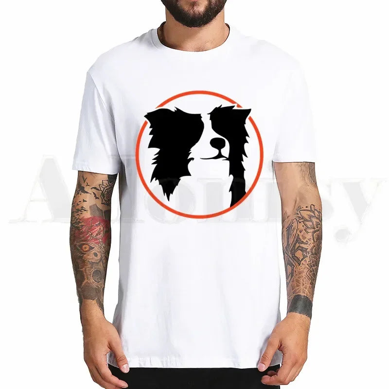the BORDER COLLIE - Border Collie Print T-Shirt, Hip Hop Girl Print Top Tees, Harajuku Dog Cartoon Funny Kawaii Art T-Shirts, Men Fashion Summer T-Shirts