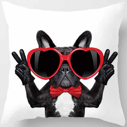 Funny Cartoon Dog Print Pillowcase Home Decor Car Sofa Cushion Cover (45cm*45cm)