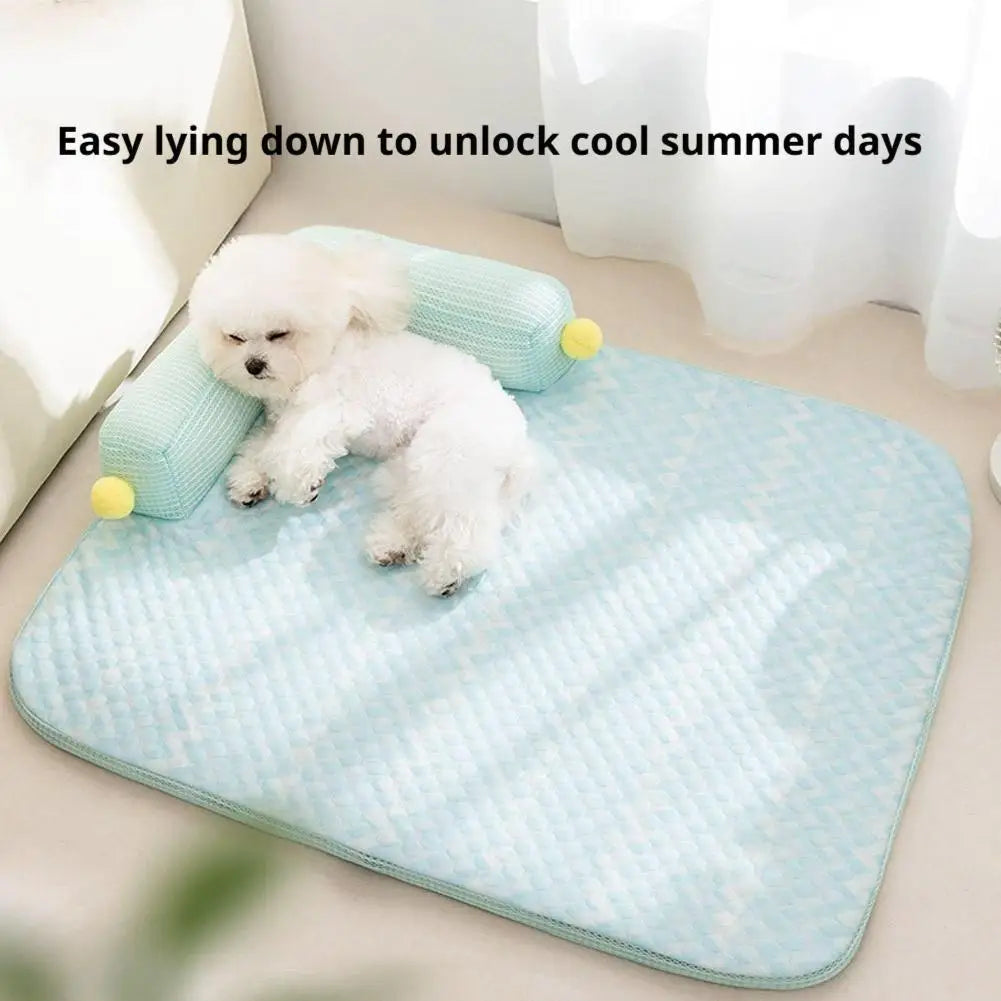 Spring and Summer Upgraded Pillow Sofa Pet Nest, Ice Silk Cat and Dog Cooling Pad, Washable Bottom Waterproof and Anti slip
