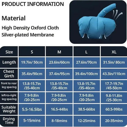 Foldable Pet Drying Bag Portable Efficient Drying Bag for Dog Cats Bathing Hair Drying Grooming Dog Cleaning Small Medium Large