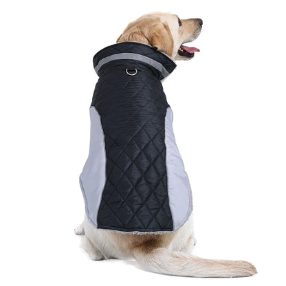 Reflective Pet Clothes For Small Large Dogs Warm Thicken Fleece Dog Vest Coat For Winter Plaid Puppy Parka With D-ring Labrador