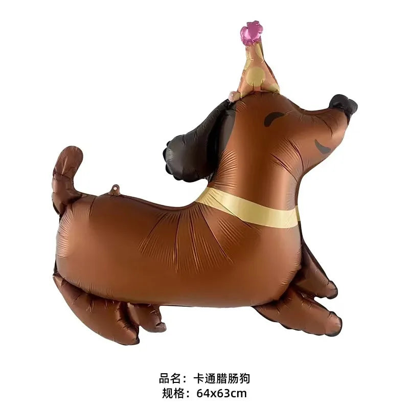 Dog Balloon Dog Birthday Balloon Cute puppy Foil Mylar Balloons for Kids dog themed Birthday Baby Shower Pet Party Decorations