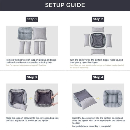 Luxury Warm Bed for A Small Dog W/ Armrest Cat Nest Pet Plush Kitten Winter Sofa Puppy Bed Detachable Washed for Cat Accessories