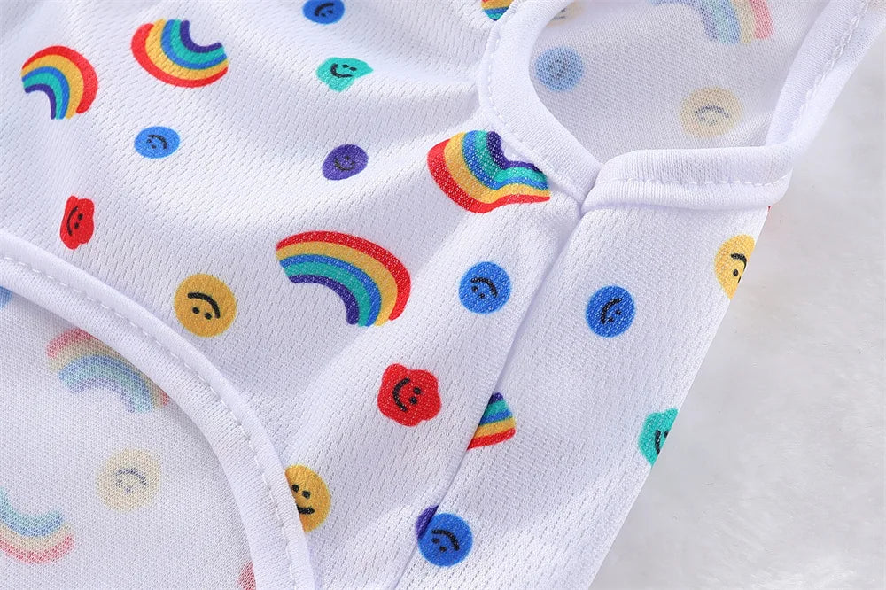 Cute Summer Pet Dog Cooling Vest Cartoon Soft Clothing Summer Casual Shirts Small Medium Large Dogs Puppy French Bulldog Clothes