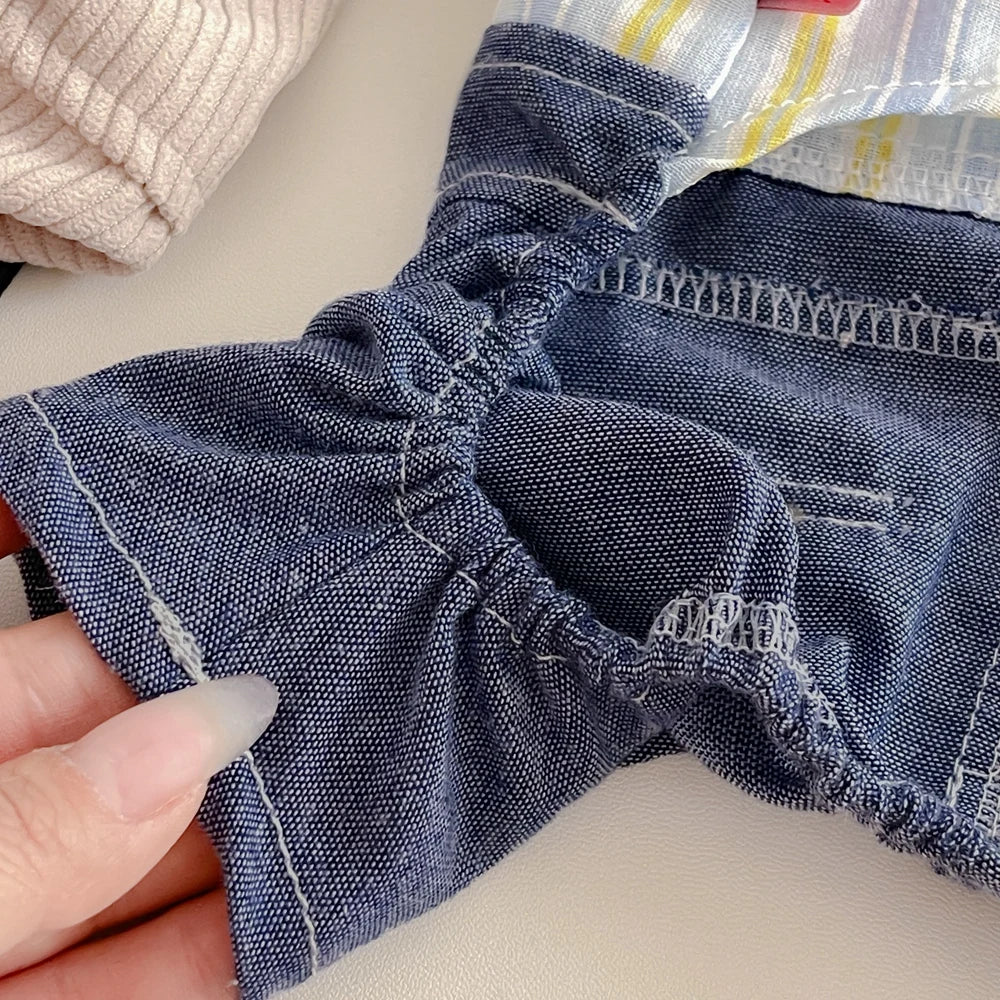 Summer Striped French Bulldog Overall Fashion Dog Jumpsuit Pants With Pocket For Small Medium Puppy Animal S XXXL Pugs Costume