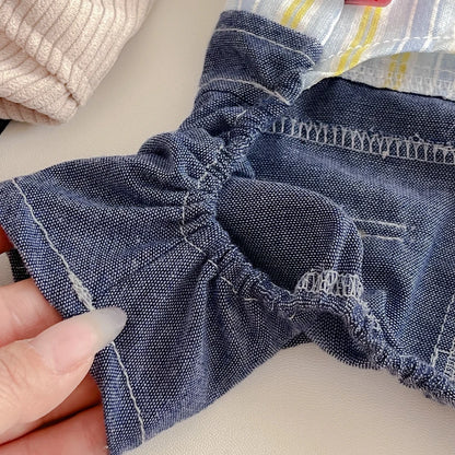 Summer Striped French Bulldog Overall Fashion Dog Jumpsuit Pants With Pocket For Small Medium Puppy Animal S XXXL Pugs Costume