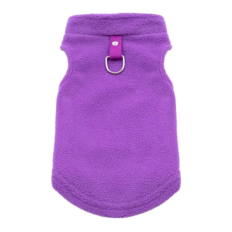 Pet Fleece Vest with Soft and Warm Fleece Sleeveless Design Unconstrained Forelimbs Autumn and Winter Warm Pet Clothing