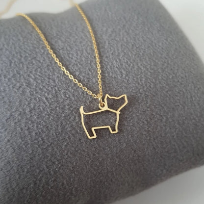 Tiny Dog Pendant Necklaces Stainless Steel Necklaces Chain Necklace for Women Children Gift Jewelry Fashion Necklace