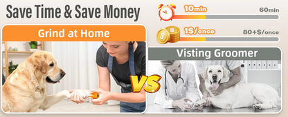 6-Speed Dog Nail Grinder  Enhanced Pet Nail Grinder Super Quiet Rechargeable Electric Dog Nail Trimmer Painless paws grooming