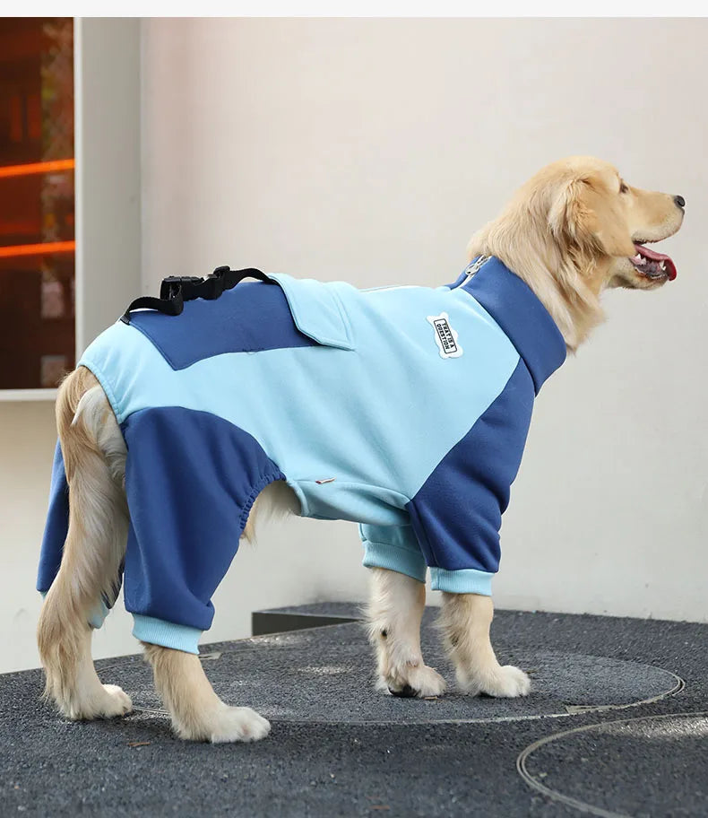 HOOPET Sporting Dog Jacket Four Feet Clothes for Dogs Labrador Retriever Golden Retriever Autumn Big Dog Coat with Zipper Warm