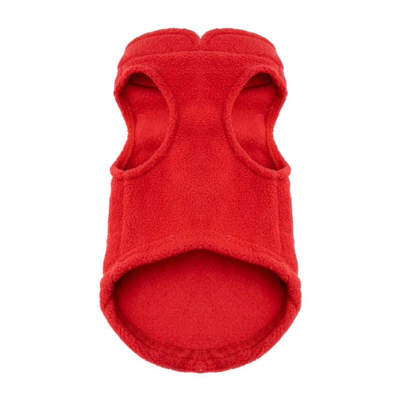 Pet Fleece Vest with Soft and Warm Fleece Sleeveless Design Unconstrained Forelimbs Autumn and Winter Warm Pet Clothing