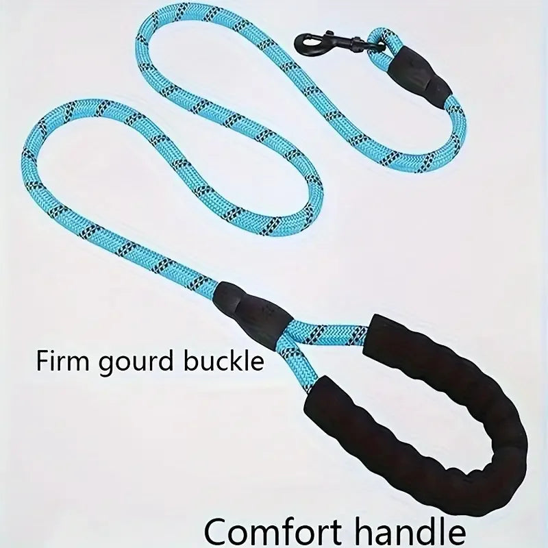 the COMFORT GRIP SAFETY LEASH - Reflective Dog Leash with Comfortable Padded Handle - Double Heavy Duty Traction Rope for Strong Dogs - Enhance Safety and Control