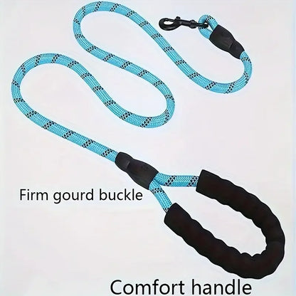 the COMFORT GRIP SAFETY LEASH - Reflective Dog Leash with Comfortable Padded Handle - Double Heavy Duty Traction Rope for Strong Dogs - Enhance Safety and Control