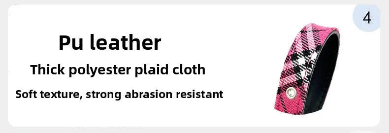 the PLAID PAWS CLASSIC COLLAR - Pet Collar Plaid Cloth Dog Collar, Classic PU Dog Walking, Dog Pet Supplies, Four Seasons Outing