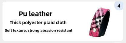 the PLAID PAWS CLASSIC COLLAR - Pet Collar Plaid Cloth Dog Collar, Classic PU Dog Walking, Dog Pet Supplies, Four Seasons Outing