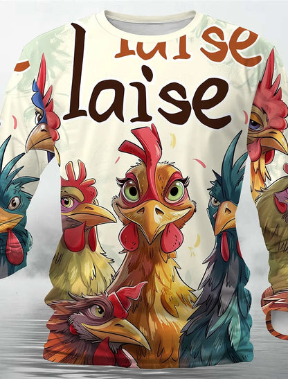 the FURRY FRIEND - Vintage Long Sleeve T-Shirts, Funny Dog 3D Print Streetwear Loose Men/Women/Unisex Round Neck Harajuku Oversized T-Shirt Clothes