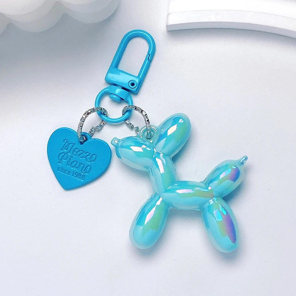Cute Acrylic Cartoon Balloon Dog Keychains for Women Y2k Bag Pendant Couple Car Key Chains Jewelry Gift Decoration Accessories