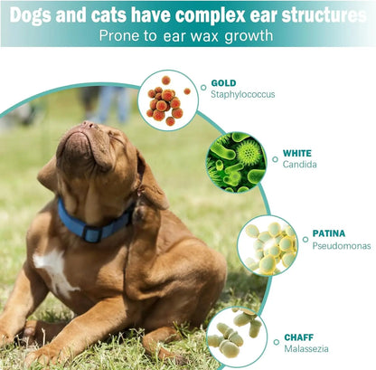 the DOGGY EAR CLEANER - Pet Ear Wipes, Ear Cleaner Finger Wipes for Cats and Dogs, Soft & Easy Optic Cleaning Pads, Pet Supplies for Regular Soothing