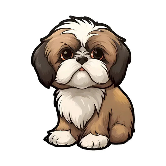 CUTE CHIBI SHIH TZU DOG Vinyl Car Sticker Decal Animal Decorative Easy to apply Wear resistant Car Sticker