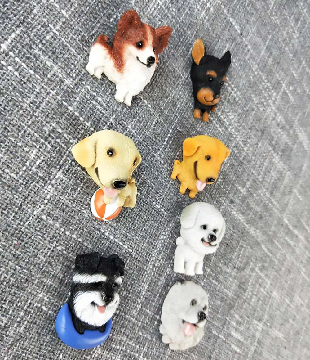 3D animal magnet refrigerator sticker simulation dog labrador Pug corgi Teddy Bichon resin Craft wall door home decoration gifts