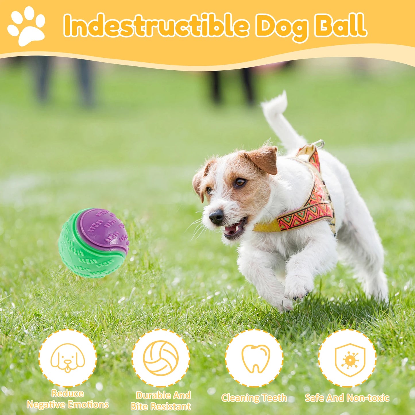 1Pcs Squeaky Balls Toys Dogs Interactive Toys TPR Dog Chew Toy for Dog Pet Teeth Cleaning Bite Resistance  Pet Supplies