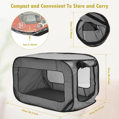 Dog Carriers Travel Crate Large Foldable Pop Open Kennel Portable Outdoor Cat Bag Animal Pet Bed Tent Crates Cage House