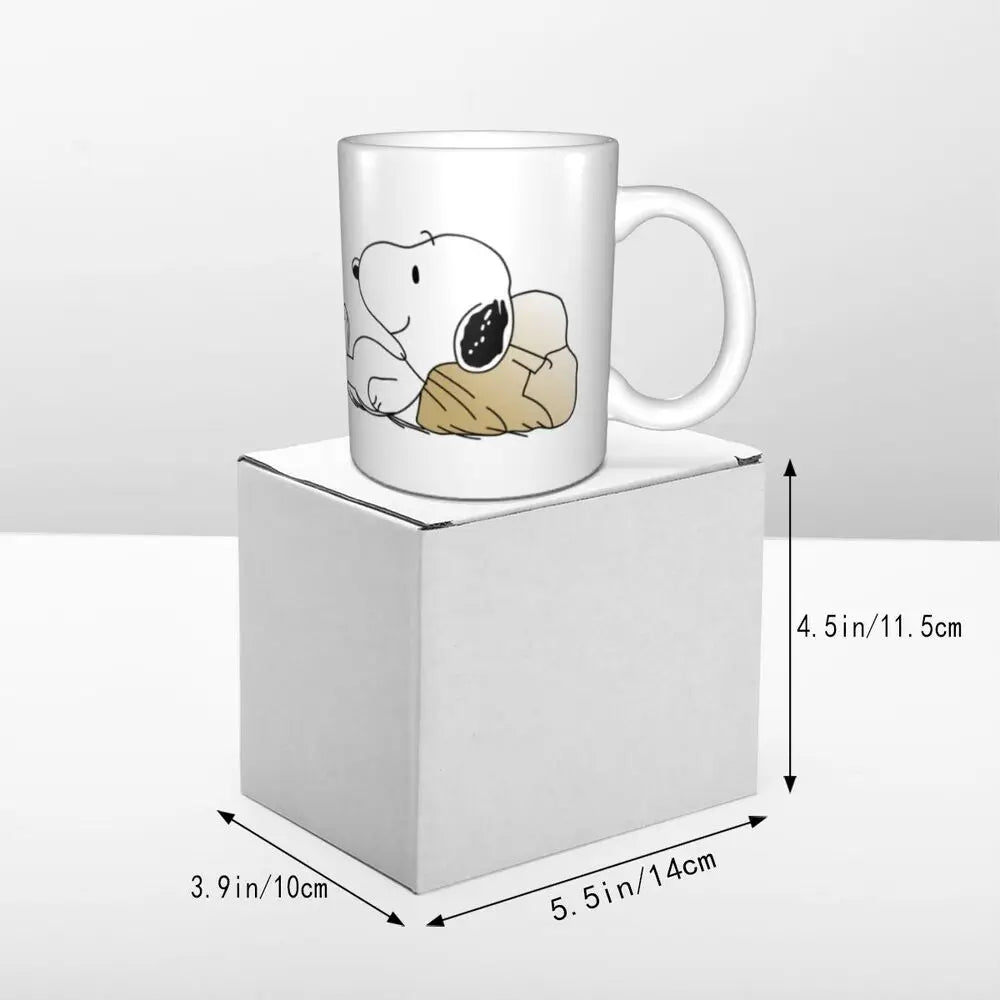 Manga Snoopy Woodstock Cartoon Dog Coffee Mug DIY Customized Ceramic Tea Milk Mug