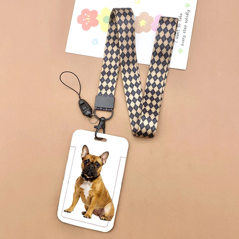 Cat and dog pattern Bank Credit ID Card Student Bus Card Holders Storage Protective Shell Pendant