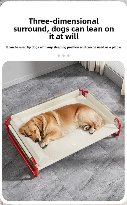 Dog camp bed summer kennel four seasons pet sofa off the ground moisture-proof medium and large removable dog bed