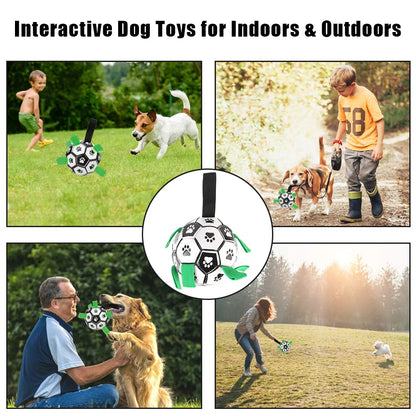 Pets Accessories Dog Bite Chew Balls Interactive Pet Football Toys 15cm Puppy Outdoor Training Soccer With Grab Tabs