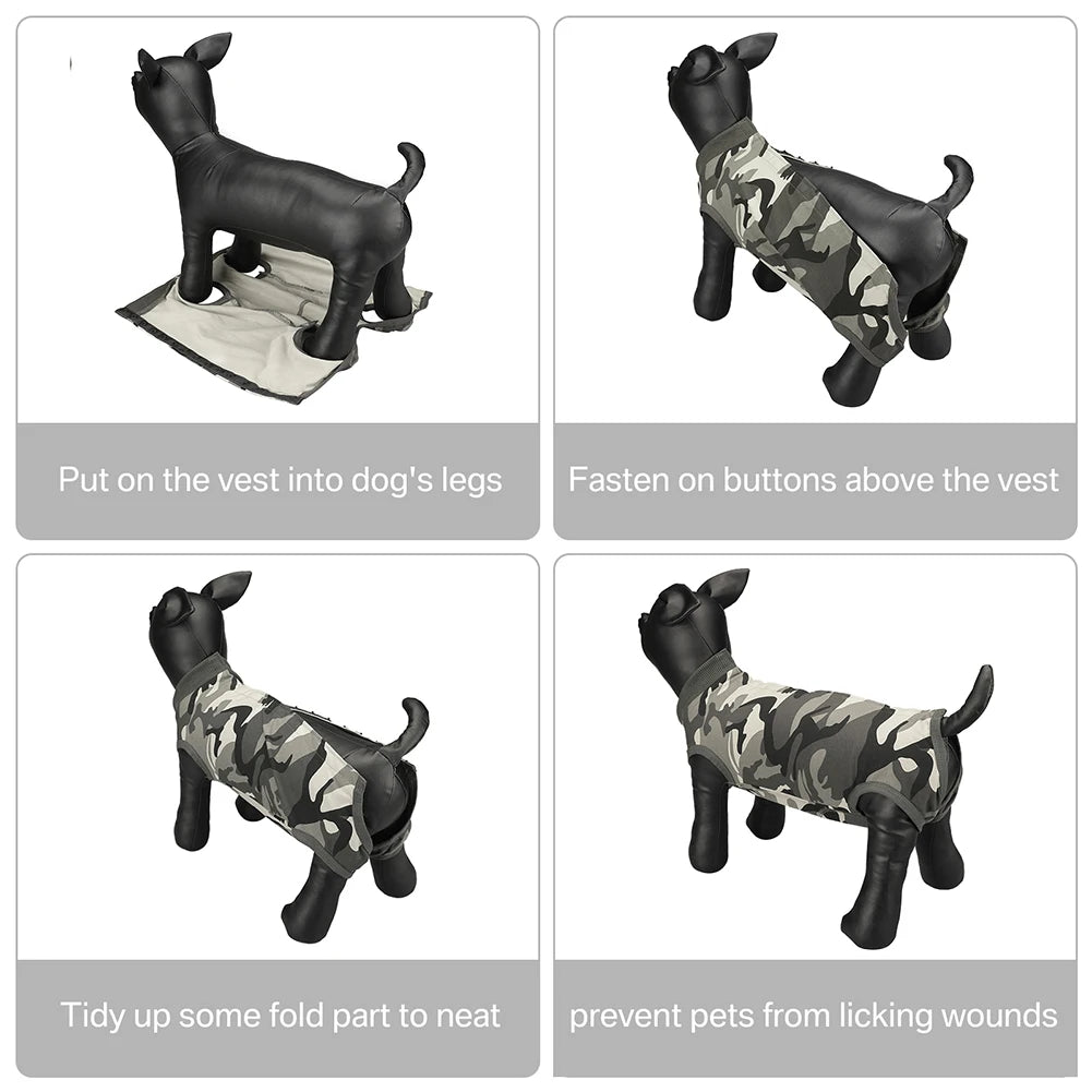 Recovery Suit for Dogs and Cats After Surgery Surgical Shirt for Female Male Pets Cone E-Collar Alternative Vest Prevent Licking