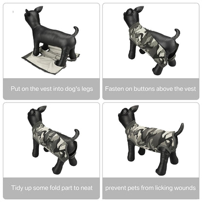 Recovery Suit for Dogs and Cats After Surgery Surgical Shirt for Female Male Pets Cone E-Collar Alternative Vest Prevent Licking