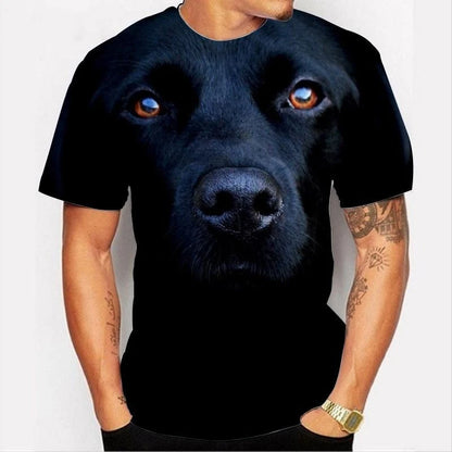 the GOOD BOY - Funny Dog Face Pattern 3D Print T-Shirt, Summer Men/Woman Casual Fashion Animal T-Shirts, Streetwear Kids Tees