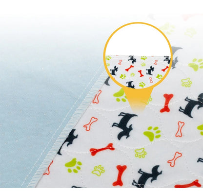 Waterproof Dog Pet Diaper Mat Reusable 3 Layer Absorbent Dog Bed Cat Diaper Pad Bone Paw Print Seat Cover Mat for Sofa Bed Floor