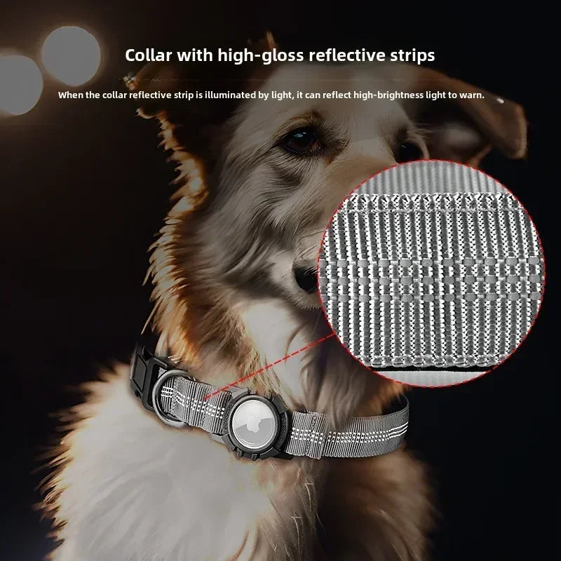 the FINDMYPAWS AIRTAG COLLAR - Dog Collar Reflective Waterproof Transparent Cover Airtag Locator Anti-Loss Pet Collar