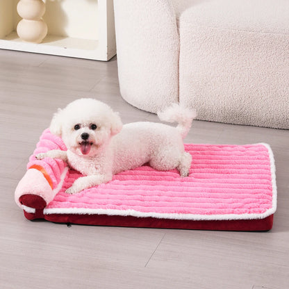 Elastic Small Cat Kennel Cushion Comfortable Large Cat Bed All Seasons Warm Medium Dog Sofa Mat Soft Puppy Kennel with Pillow