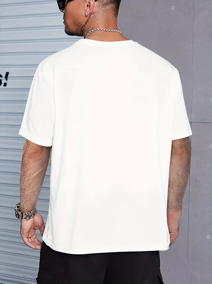 the LOVE PUNCH - Men's Summer 100% Cotton Fashionable Casual Loose Dog and Heart Pattern Printed Sports Round Neck Short Sleeve T-Shirt Top