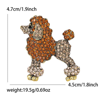 Classic Rhinestone Dog Brooches for Women Enamel Animal Pins Necklace Office Party Friend New Fashion Gifts Jewelry Accessories