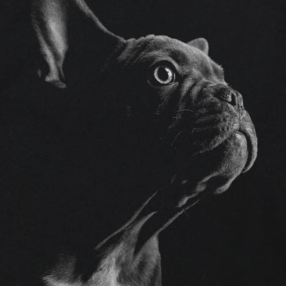 the FRENCH BULLDOG - Streetwear Animal Graphic French Bulldog T-Shirt, Cotton Hipster Men T-Shirt, Unisex Tops, Tees Black Hip Hop