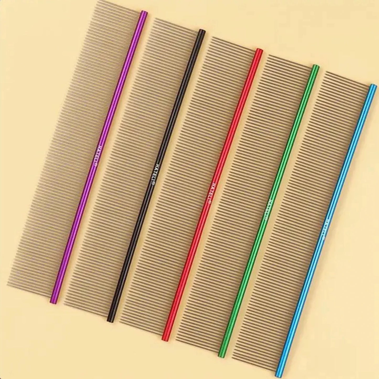 19cm Light Aluminum Pet Comb Professional Dog Grooming Cat Comb Cleaning Hair Trimmer Brush Accessories 5 Colors Optional